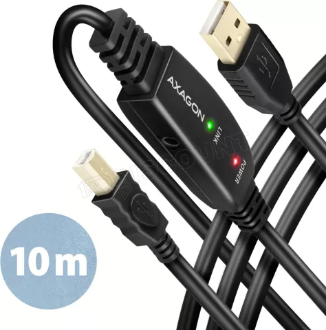 Photo de Rallonge USB-A/B 2.0 amplifiée Axagon ADR-210B M/M 10m