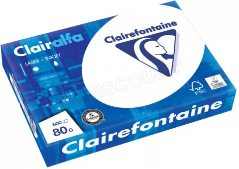 Photo de Ramette de 500 feuilles Papier A4 Clairefontaine Clairalfa (80g/m²)