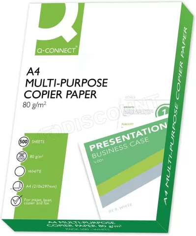 Photo de Ramette de 500 feuilles Papier A4 Q-Connect (80g/m²)