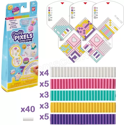 Photo de Recharges pour Bandai Pretty Pixels - Fabrique à Gommes (Modèle aléatoire)
