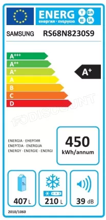 Photo de Réfrigérateur avec Congélateur indépendant Samsung RS68N8230S9 (Argent)