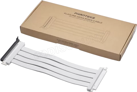 Photo de Riser PCIe 4.0 16X Phanteks Flatline 180° 30cm (Blanc)