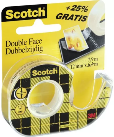 Ruban adhésif Scotch double-face 1,2cmx8m (Transparent) à prix bas