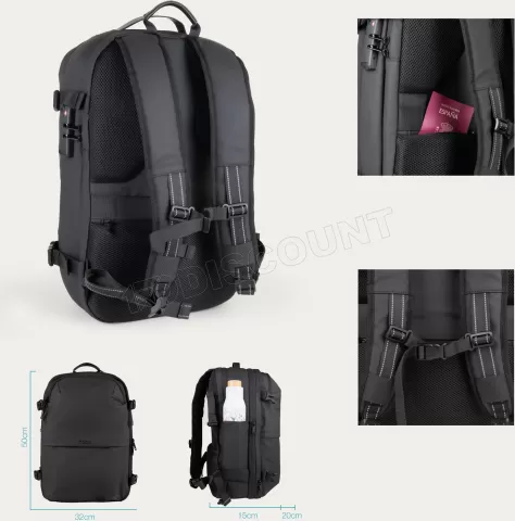 Photo de Sac à Dos Ordinateur Portable et de Voyage Tooq 17"max (Noir)