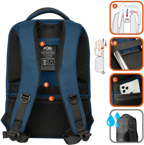 Photo de Sac à Dos Ordinateur Portable Tucano AGS 15,6" max (Bleu)