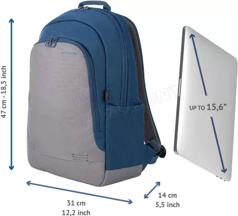 Photo de Sac à Dos Ordinateur Portable Tucano EcoBicolor 15.6" max (Gris/Bleu)