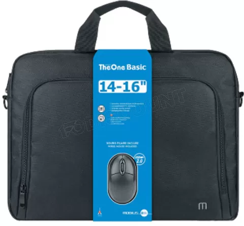 Photo de Sacoche Ordinateur Portable Mobilis TheOne Basic 16"max avec souris (Noir)
