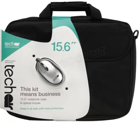 Photo de Sacoche Ordinateur Portable + Souris Techair 15,6"max (Noir)