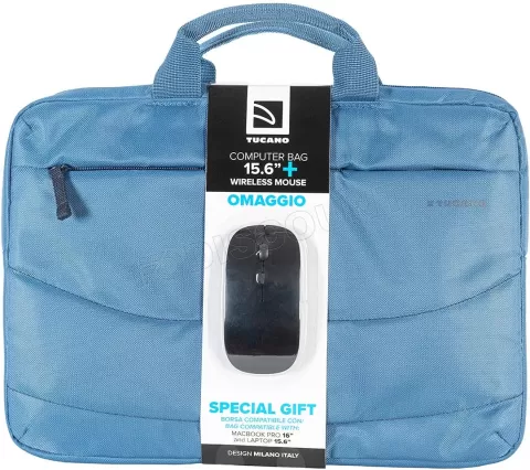 Photo de Sacoche Ordinateur Portable + Souris Tucano Idea 15.6" max (Bleu)