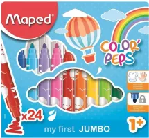 Photo de Set de 24 Crayons de cire Maped Color'Peps Jumbo (Coloris Variés)