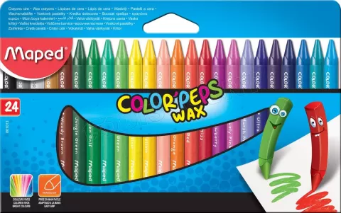 Photo de Set de 24 Crayons de cire Maped Color'Peps Wax (Coloris Variés)