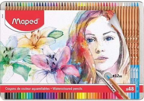 Photo de Set de 48 Crayons de couleur Maped Aquarellable (Coloris Variés)