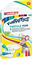 Photo de Set de 5 Feutres de couleur pour textile Edding Funtastics (Coloris assortis)