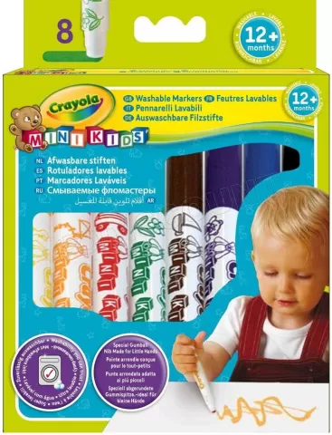 Photo de Set de 8 Feutres de couleur Crayola Mini Kids (Dès 1an)