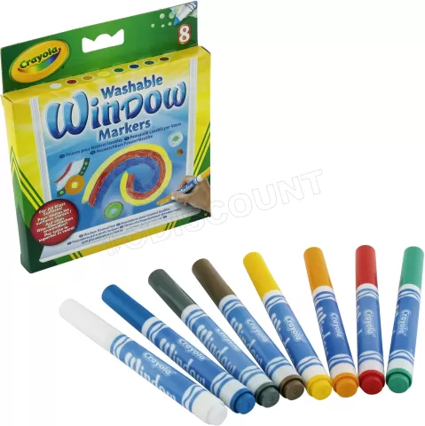 Photo de Set de 8 Feutres de couleur lavables Crayola pour fenêtres