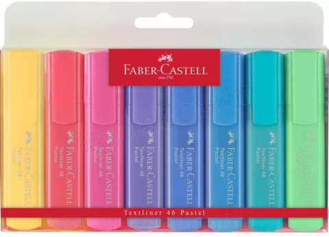 Photo de Set de 8 Surligneurs Faber-Castell Textliner 46 pastel (Coloris varié)