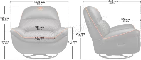 Photo de Sofa Cougar Overlord (Noir/Orange)