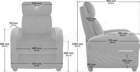 Photo de Sofa Cougar Ranger Elite (Noir/Orange)