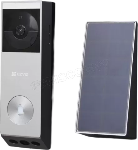Photo de Sonnette connectée Ezviz EP3x Pro avec panneau solaire (Gris)