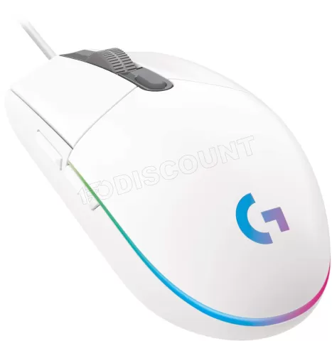 Photo de Souris filaire Gamer Logitech G203 LightSync (Blanc)