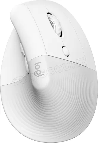 Photo de Souris sans fil Bluetooth ergonomique verticale Logitech Lift pour droitier (Blanc)