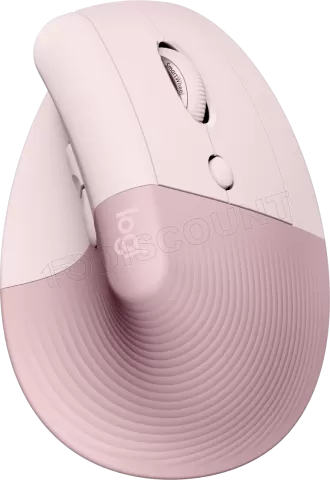 Photo de Souris sans fil Bluetooth ergonomique verticale Logitech Lift pour droitier (Rose)