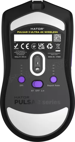 Photo de Souris sans fil Gamer Hator Pulsar 3 Ultra RGB (Noir)