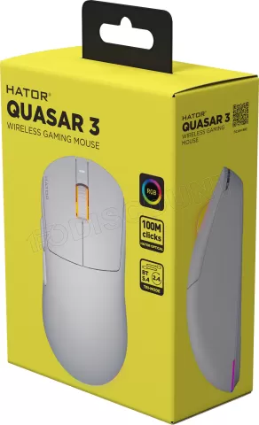 Photo de Souris sans fil Gamer Hator Quasar 3 (Blanc)