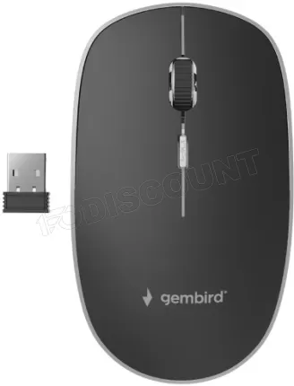 Photo de Souris sans fil Gembird Silencieuse (Noir)
