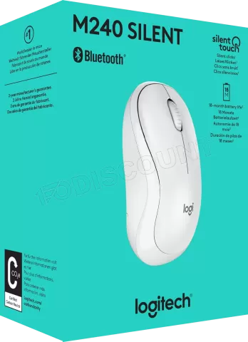 Photo de Souris sans fil Logitech M240 Silent (Blanc)