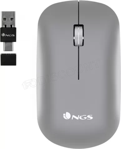 Souris sans fil rechargeable NGS Snoop Multimode (2.4Ghz+Bluetooth) (Gris)  à prix bas