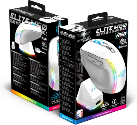 Photo de Souris sans fil Spirit of Gamer Elite M50 RGB (Blanc)