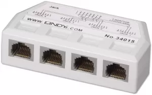 Photo de Splitter RJ45 Lindy 4 ports (Blanc)