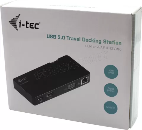 Photo de Station d'accueil portable USB-A 3.0 I-Tec Travel Docking Station Advance (Noir)
