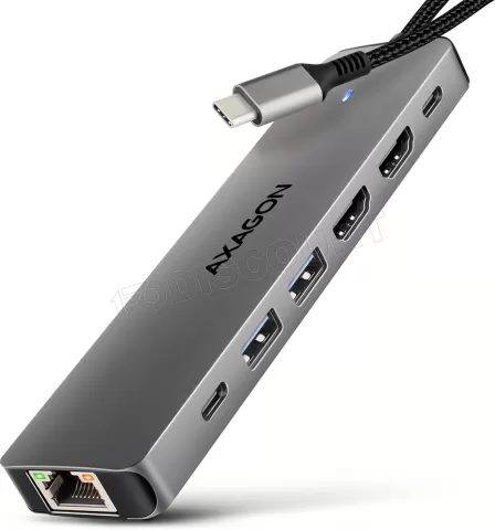 Photo de Station d'accueil portable USB-C 3.0 Axagon HMC-7HX2 (Gris)