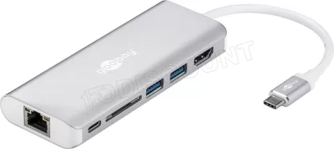 Photo de Station d'accueil portable USB-C 3.0 Goobay Multiport 4K (Blanc)