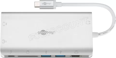 Photo de Station d'accueil portable USB-C 3.0 Goobay Multiport Premium (Argent)