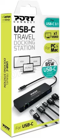 Photo de Station d'accueil portable USB-C 3.0 Port Designs 901909 (Noir)