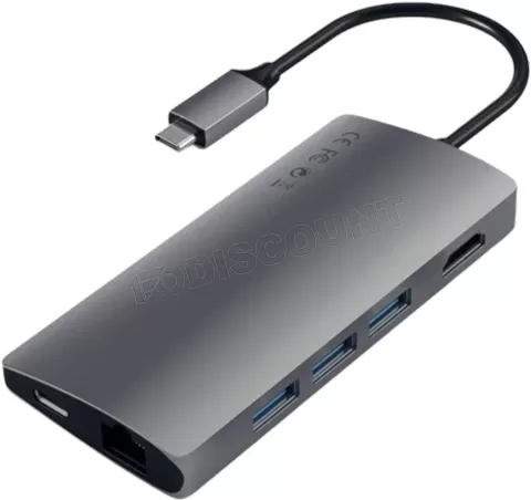 Photo de Station d'accueil portable USB-C 3.0 Satechi Multi-Port 4K V2 (Gris)