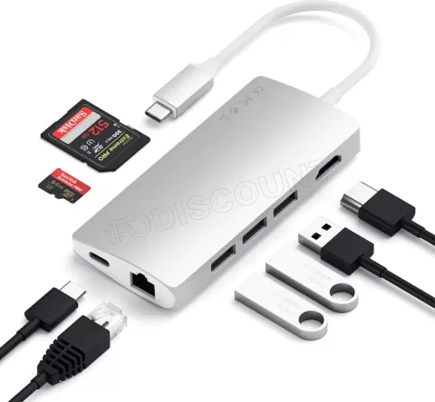 Photo de Station d'accueil portable USB-C 3.0 Satechi Multi-Port Adapter V2 (Argent)