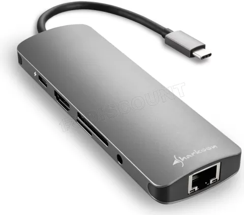 Photo de Station d'accueil portable USB-C 3.0 Sharkoon (Gris)