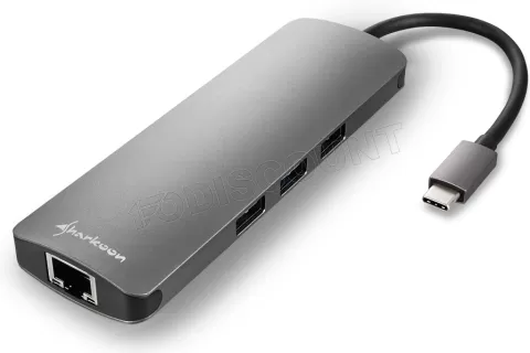 Photo de Station d'accueil portable USB-C 3.0 Sharkoon (Gris)