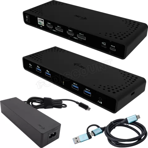 Photo de Station d'accueil portable USB-C 3.1 I-Tec Universal Dual 4K (Noir)