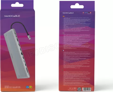 Photo de Station d'accueil portable USB-C 3.1 Nanocable 10.16.1012 (Gris)