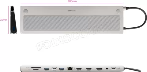 Photo de Station d'accueil portable USB-C 3.1 Nanocable 10.16.1012 (Gris)