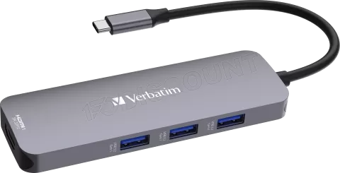 Photo de Station d'accueil portable USB-C 3.2 Verbatim Hub Pro Multiports 8 (Gris)