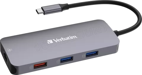 Photo de Station d'accueil portable USB-C 3.2 Verbatim Hub Pro Multiports 9 (Gris)