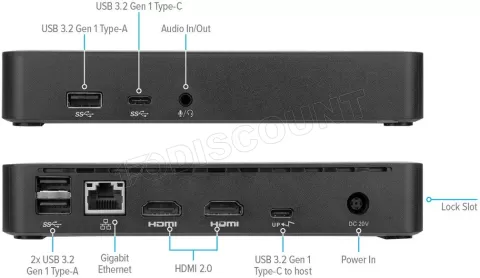 Photo de Station d'accueil USB-C 3.2 Targus Dock 310 DV4K avec alimentation 65W (Noir)