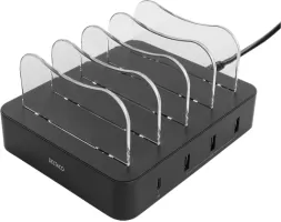 Photo de Station de charge USB Deltaco 3 ports USB-A + 1 port USB-C (sans câble) (Noir)