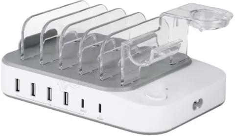 Photo de Station de charge USB Deltaco 4 ports USB-A + 2 ports USB-C (sans câble) (Blanc)